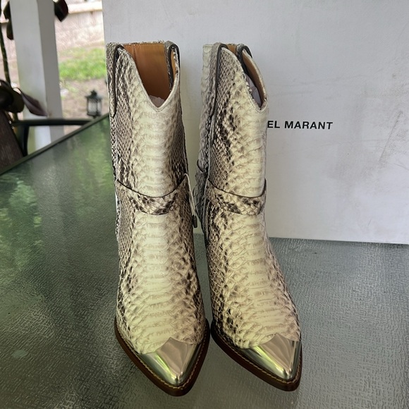 Isabel Marant Python Embossed Western Boots - Picture 5 of 14